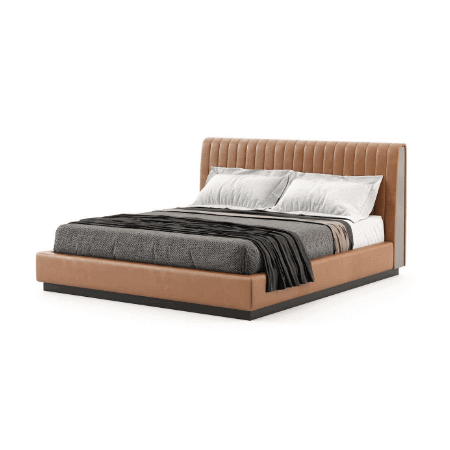 Brown Hardwood Double Bed